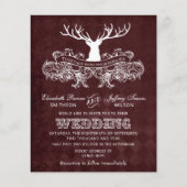 Budget Burgundy Stag Wedding Invitation (Voorkant)