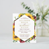 Budget Burgundy Sunflower Weddenschap (Staand voorkant)