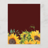 Budget Burgundy Sunflower Weddenschap (Achterkant)