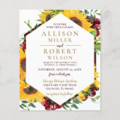 Budget Burgundy Sunflower Weddenschap (Voorkant)