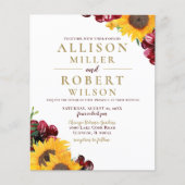 Budget Burgundy Sunflower Weddenschap (Voorkant)