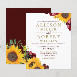 Budget Burgundy Sunflower Weddenschap