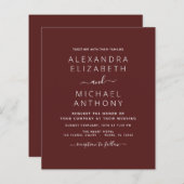 Budget Burgundy Wedding Modern Typografie (Voorkant / Achterkant)