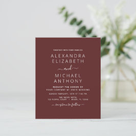 Budget Burgundy Wedding Modern Typografie
