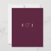 Budget Burgundy White Floral Wedding Invitations (Achterkant)