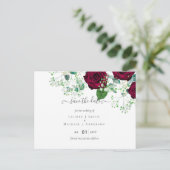 BUDGET Burgundyrode rozen Gypsophila TROUW Briefkaart (Staand voorkant)
