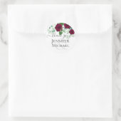BUDGET Burgundyrode rozen Gypsophila TROUW Ronde Sticker (Tas)