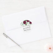 BUDGET Burgundyrode rozen Gypsophila TROUW Ronde Sticker (Envelop)