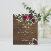 BUDGET Burgundyroze Eucalyptus Bruiloft (Staand voorkant)
