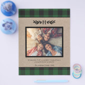 Budget Burlap Buffalo Pset Monogram Fotovakantie Flyer (Enkel)