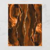 Budget Burnt Orange Gold Agate Marble Wedding Menu (Achterkant)