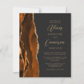 Budget Burnt Oranje Agate Slate Wedding (Voorkant)