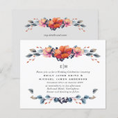 Budget Burnt Oranje Green Wedding Invitations (Voorkant / Achterkant)