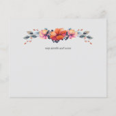 Budget Burnt Oranje Green Wedding Invitations (Achterkant)