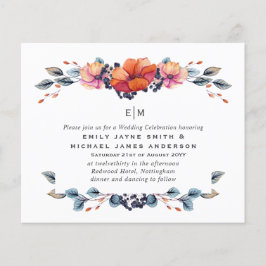 Budget Burnt Oranje Green Wedding Invitations