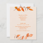 Budget Burnt Oranje Leaf Wedding RSVP Uitnodiging (Achterkant)