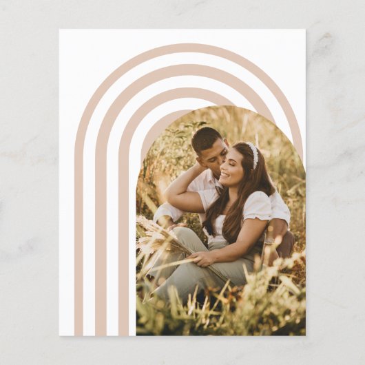 Budget Burnt Sinaasappel Boho bruiloft uitnodiging Flyer (Achterkant)