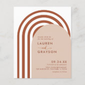 Budget Burnt Sinaasappel Boho bruiloft uitnodiging Flyer (Voorkant)