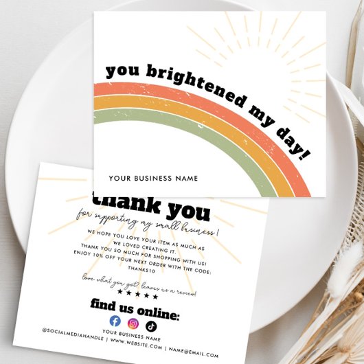 Budget Business Bedankt Retro Boho Rainbow Sun