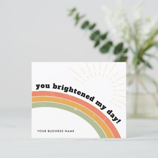 Budget Business Bedankt Retro Boho Rainbow Sun (Staand voorkant)