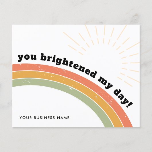 Budget Business Bedankt Retro Boho Rainbow Sun (Voorkant)