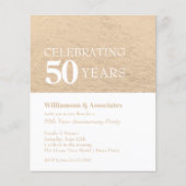 Budget Business Jubileum Gold White Invitations (Voorkant)