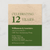 Budget Business Jubileum Green Gold Invitations (Voorkant)
