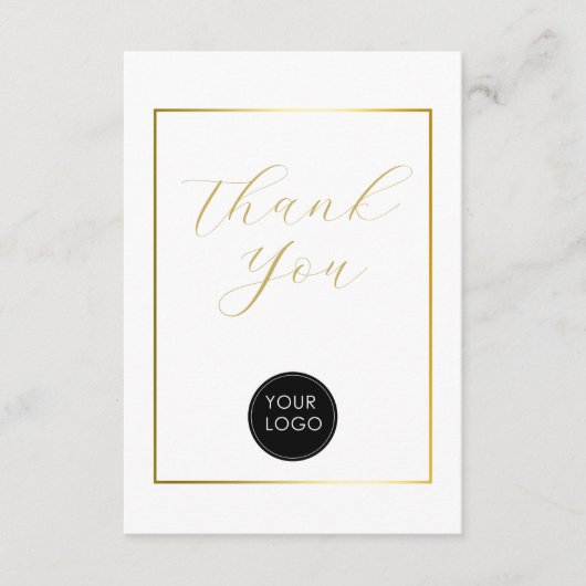 Budget Business Logo Script Bedankt White Informatiekaartje (Voorkant)