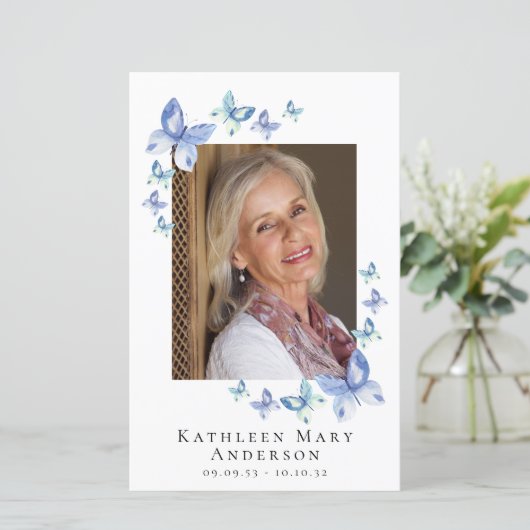 BUDGET Butterflies Photo Memorial Service Programm (Staand voorkant)