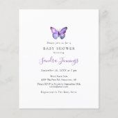 Budget Butterfly Baby shower Elegant Waterverf (Voorkant)