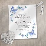 Budget Butterfly Bridal Shower<br><div class="desc">Nodig vrienden en familie uit om de bruid-to-be te eren met deze voordelige Bridal Shower-uitnodiging met waterverf vlinders. **LEES ALLEEN VOOR AANKOOP** De uitnodigingen van de begroting zijn niet standaardgrootte (4.5" x 5.6") en de dichtstbijzijnde montageenvelop is A6 die in alle soorten kleuren bij uw lokale kantoorwinkel beschikbaar is. De...</div>