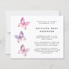 BUDGET Butterfly Celebration of Life Invitation