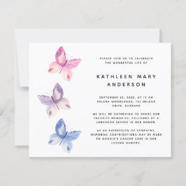 BUDGET Butterfly Celebration of Life Invitation