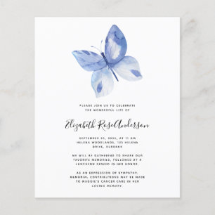BUDGET Butterfly Celebration of Life Invitation
