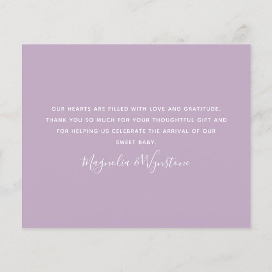 Budget Butterfly Foto Baby Hartelijk dank (Achterkant)