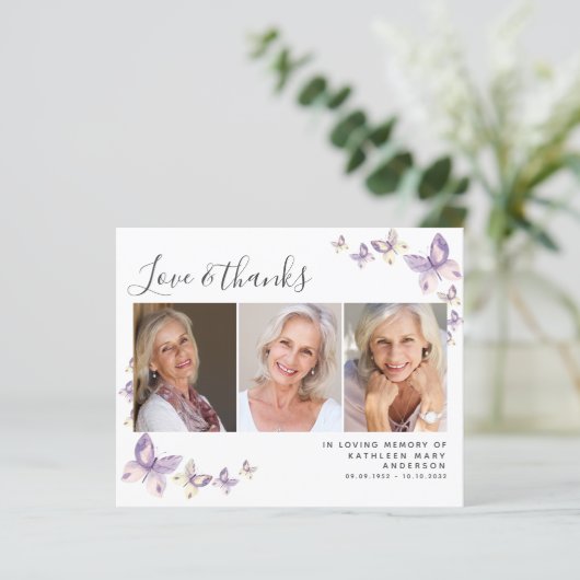 Budget Butterfly Foto Funeral Hartelijk dank (Staand voorkant)