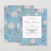 Budget Butterfly Girl Baby shower Uitnodiging (Voorkant / Achterkant)