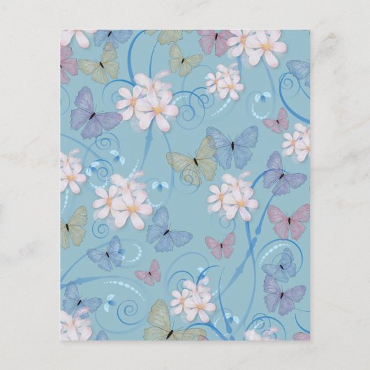 Budget Butterfly Girl Baby shower Uitnodiging Flyer (Achterkant)