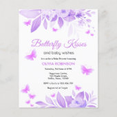 Budget Butterfly Kisses Baby shower Invitation (Voorkant)
