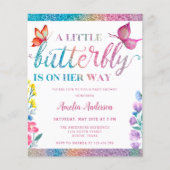 Budget Butterfly Theme Spring Baby shower Uitnodig (Voorkant)