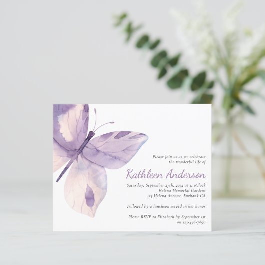 Budget Butterfly Viering Life Invitation (Staand voorkant)