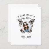 Budget Butterfly Wings Foto Memorial Invitation (Voorkant / Achterkant)