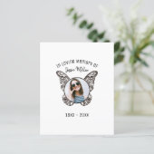 Budget Butterfly Wings Foto Memorial Invitation (Staand voorkant)