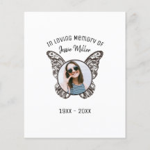 Budget Butterfly Wings Foto Memorial Invitation