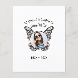 Budget Butterfly Wings Foto Memorial Invitation