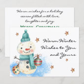 Budget Buy || Custom Winter Wishes Merry Christmas Feestdagenkaart (Voorkant / Achterkant)