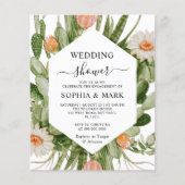 Budget cactus bloemen bruiloft douche uitnodiging (Voorkant)