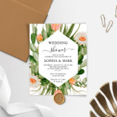 Budget cactus bloemen bruiloft douche uitnodiging