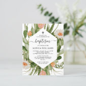 Budget Cactus Bloemen Lijst Doop Uitnodiging (Staand voorkant)