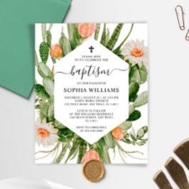 Budget Cactus Bloemen Lijst Doop Uitnodiging